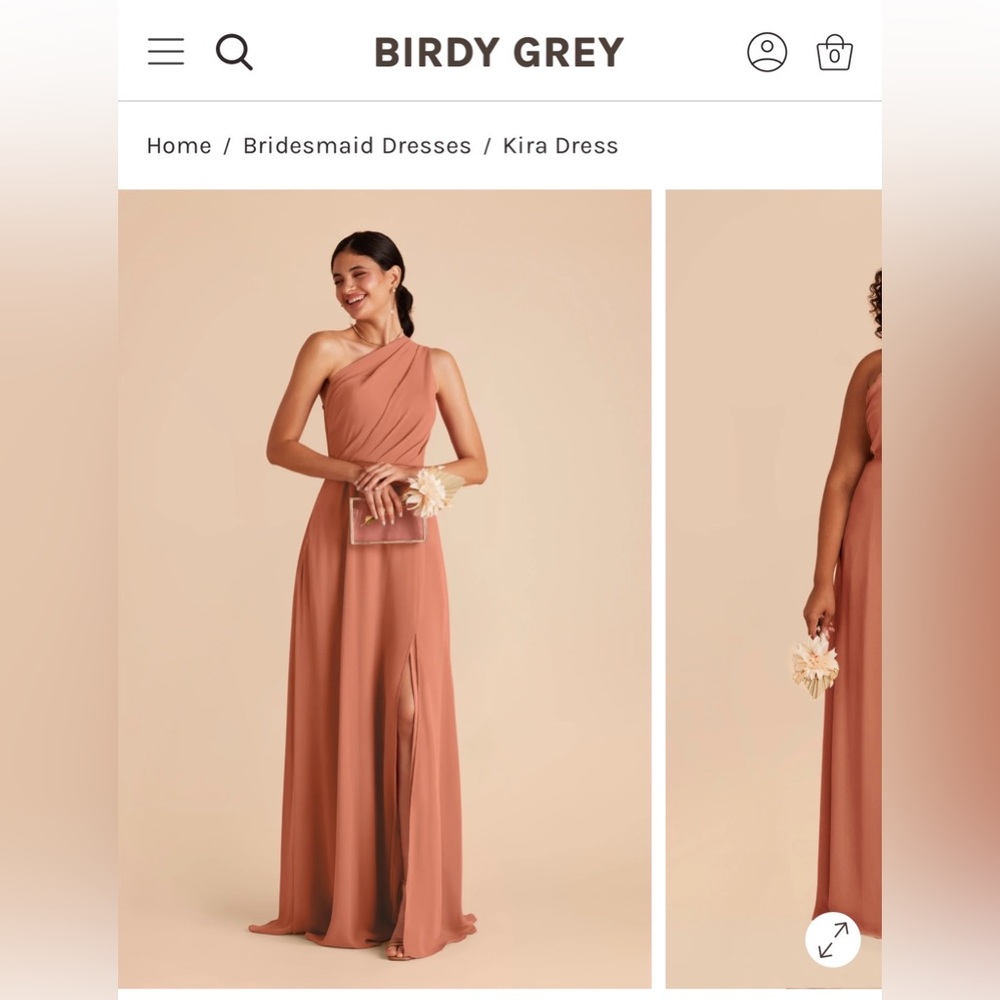 Birdy Grey One-Shoulder Dress in Warm Terracotta